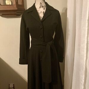 Donna Karan Wool Button Down Midi Length Dress